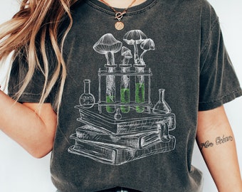 Comfort Colors® Mushroom Shirt, Grunge Shirt, Mycology Shirt, Bookish T Shirt, Mycelium T-Shirt, Mycologist, Mushroom Aesthetic, Indie Shirt