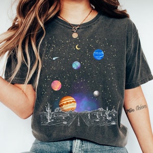 Comfort Colors® Celestial Shirt, Outer Space Desert, Moon T Shirt, Star Galaxy TShirt, Mystical Moon Phase Shirt, Astrology Astronomy Tee