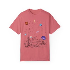 Camisa celestial Comfort Colors®, camiseta lunar, camiseta Star Galaxy, camisa mística de fase lunar, camiseta de astronomía de astrología, camiseta gráfica lunar Watermelon