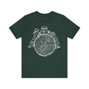 Hippie Shirt, Mushroom Shirt, Grunge Shirt, Mycology Shirt, Tree Ring Shirt, Mycelium T-Shirt, Mycologist, Mushroom Aesthetic, Indie T Shirt Forest