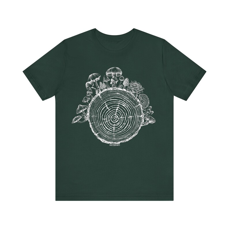 Hippie Shirt, Mushroom Shirt, Grunge Shirt, Mycology Shirt, Tree Ring Shirt, Mycelium T-Shirt, Mycologist, Mushroom Aesthetic, Indie T Shirt Forest
