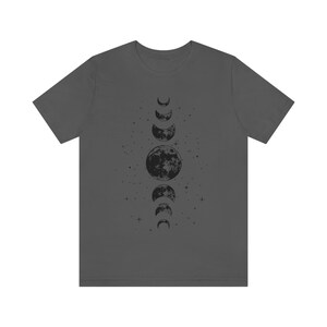 Camisa de fases lunares, camiseta de fase lunar mística, camiseta celestial, camiseta de luna, camiseta de astrología astronómica, ropa de luna mística, idea de regalo Asphalt