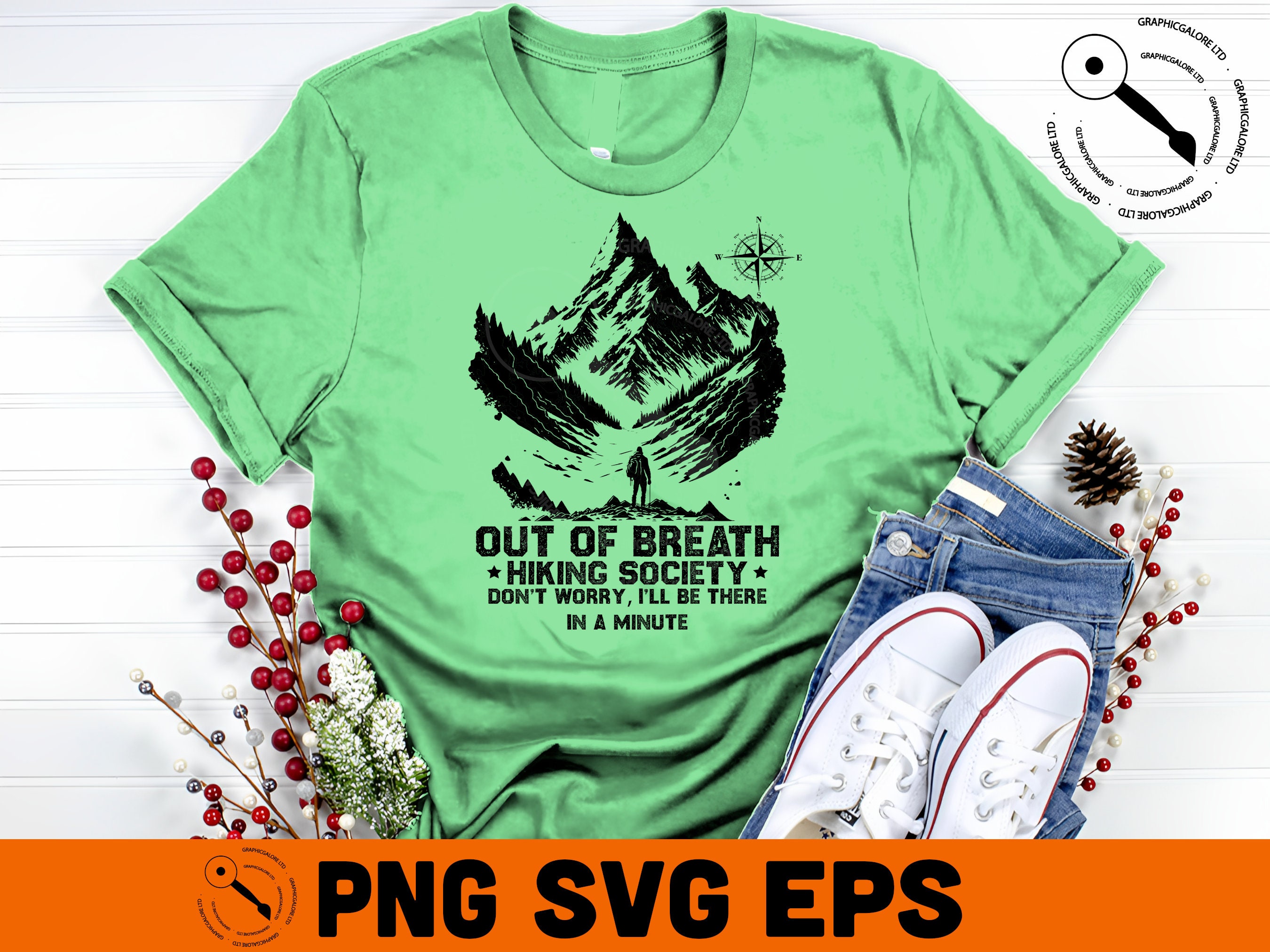 Out of Breath Hiking Society Svg Hiking Clothing Men Etsy