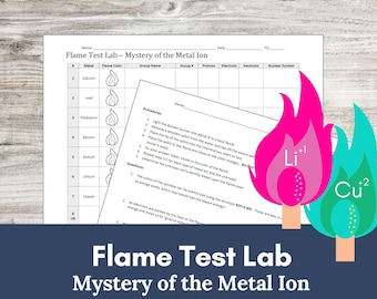 Flame Test Lab Activity| Mystery of the Metal Ion | Chemistry Inquiry Experiment