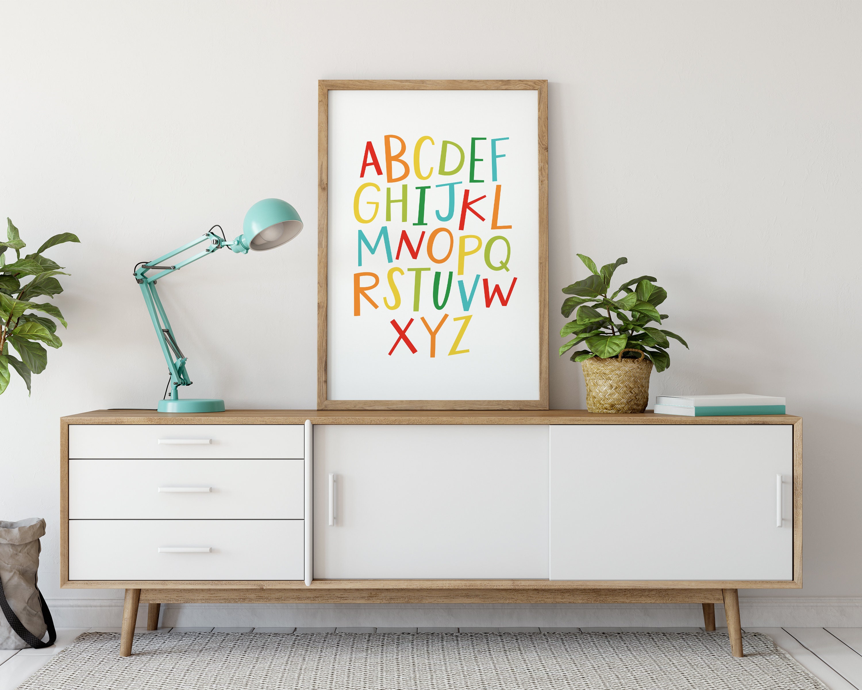 Alphabet Wall Art Printable, Printable Wall Decor, Hand Drawn Alphabet ...