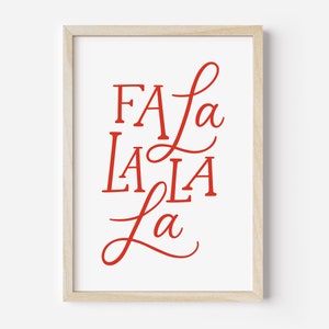 Fa La La La La Rote Wandkunst, Weihnachten Druckbare Wandkunst, Weihnachten Wandkunst, Weihnachten Wandkunst, Weihnachten Wandkunst, DIGITALER DOWNLOAD