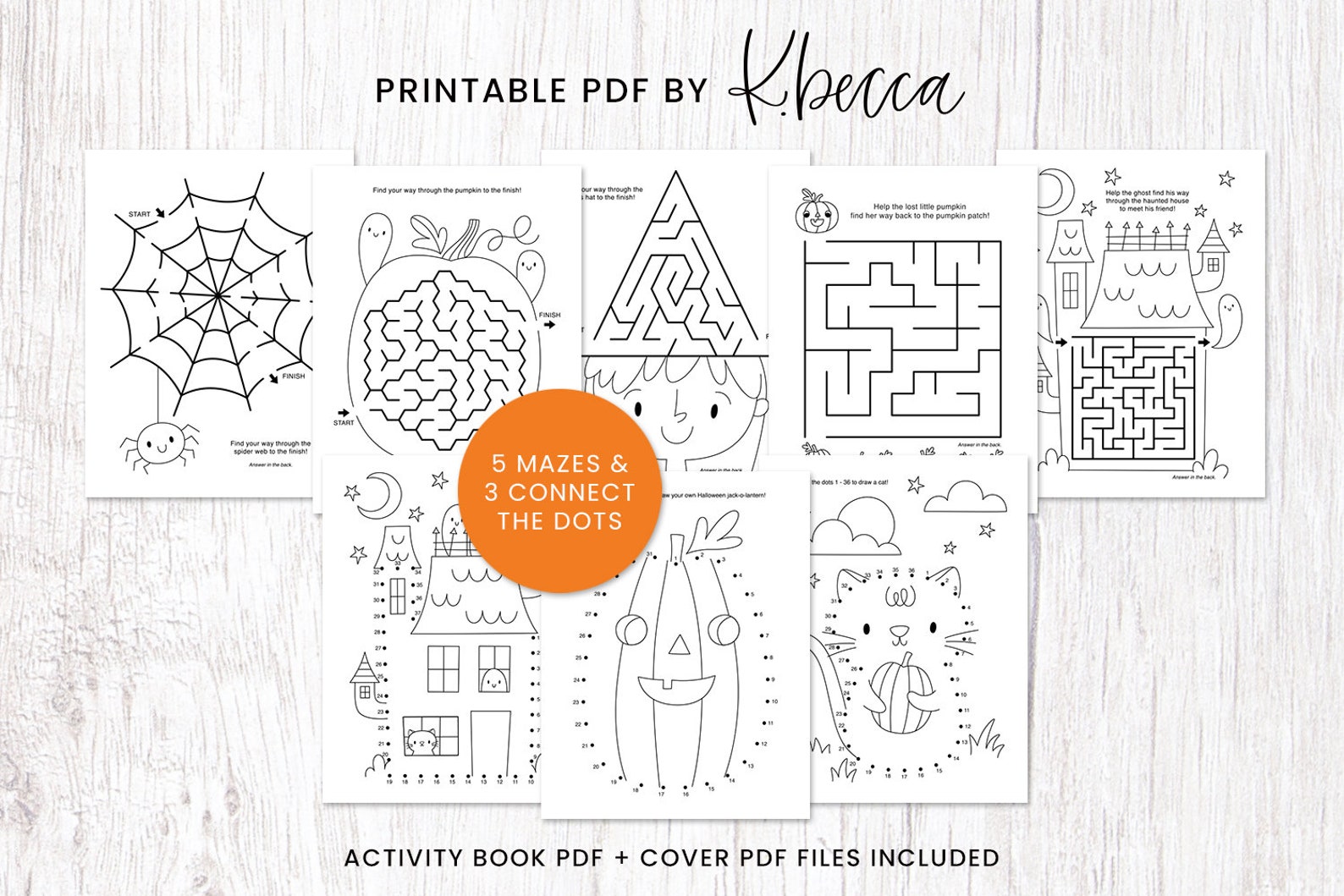 Printable Halloween Activities for Kids, Halloween Activity Book Kids ...
