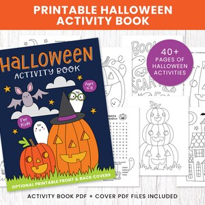 Activités d&#39;Halloween à imprimer pour les enfants, livre d&#39;activités d&#39;Halloween pour les enfants de 4 à 8 ans, Pages d&#39;activités d&#39;Halloween, PDF imprimable d&#39;Halloween mignon
