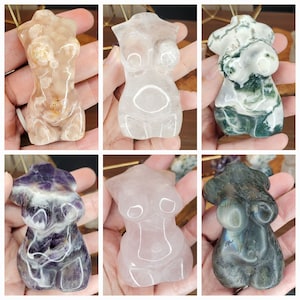 3 inch Crystal Woman Body Carving, Genuine crystals