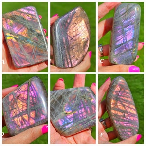Pink And Purple Flashy Labradorite Freeforms