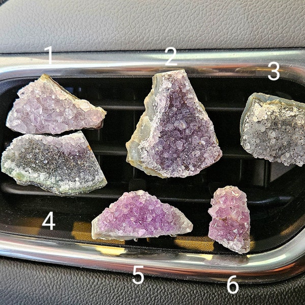 Amethyst Crystal car vent clips, crystal accessories, car accessories (Horizontal clips, vertical by request) PLEASE READ DESCRIPTION