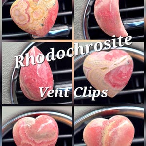 Rhodochrosit Auto Lüftungsschelle | Selbstliebe Kristall Dekor | Rosa Stein Diffusor Zubehör
