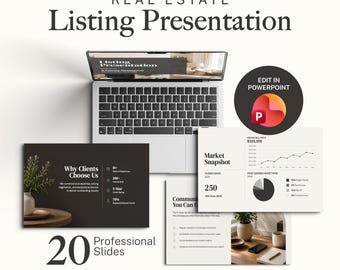 PowerPoint Real Estate Presentation | Real Estate Listing Presentation Template for Consultation | Seller Presentation | Editable Marketing