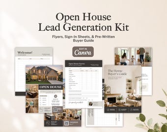 Real Estate Template Bundle | Open House Template, Real Estate Flyer & Home Buyer Guide | Canva Templates | Real Estate Marketing