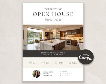 Minimal Real Estate Flyer | Editable Canva Flyer Template | Realtor Client Engagement Flyer | New Property Listing Marketing