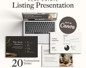 Real Estate Listing Presentation Template for Consultation | Canva Real Estate Presentation | Seller Presentation | Editable Marketing Kit |