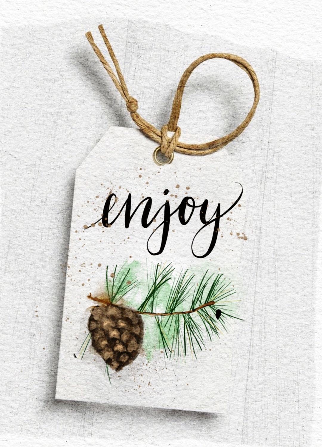 Printable Holiday Tags, Instant Download, Merry Christmas, Enjoy