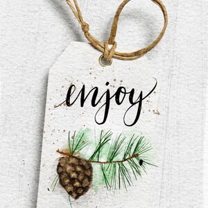 Printable Holiday tags, Instant Download, Merry Christmas, enjoy, Digital Gift tags, Happy Holidays