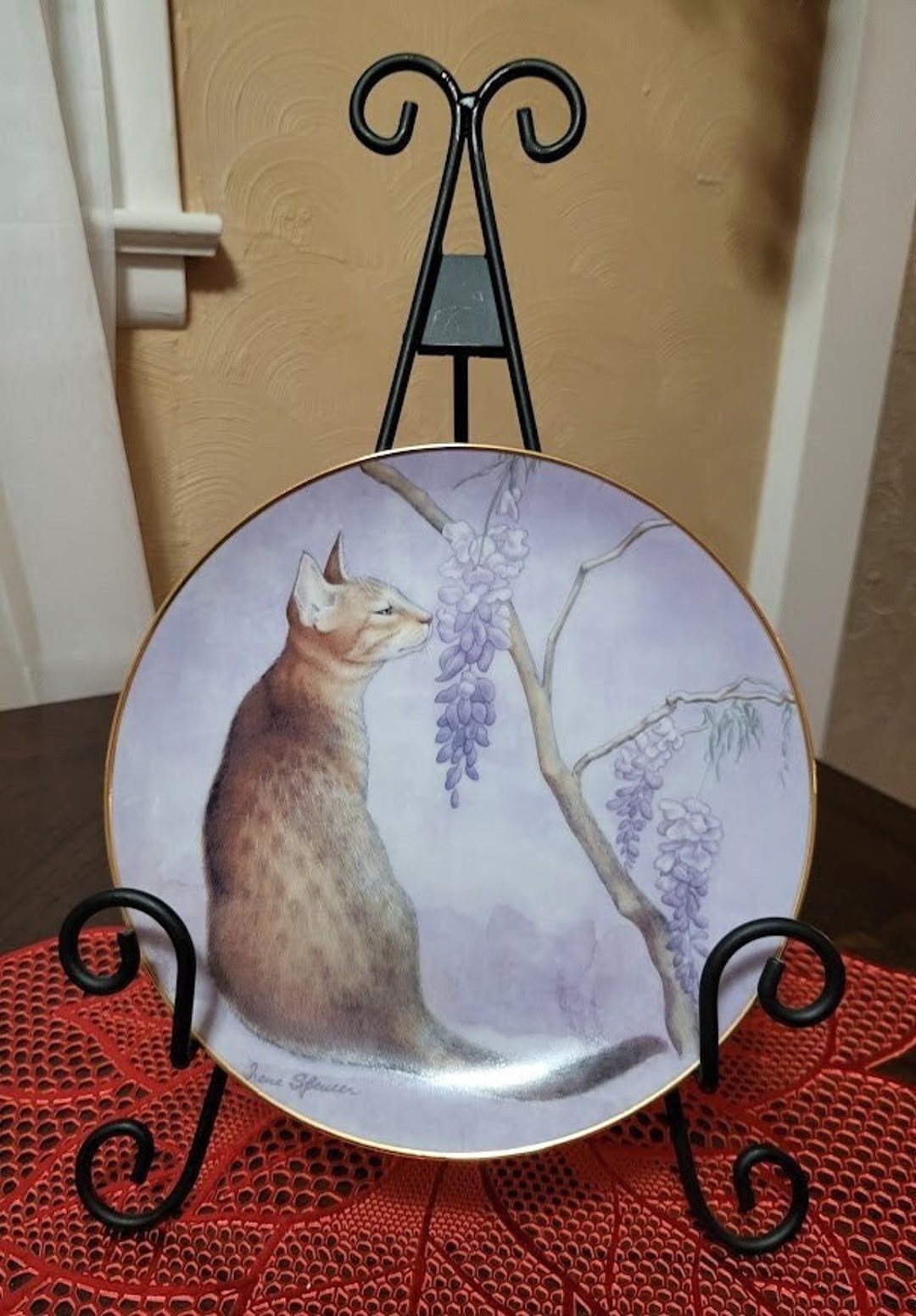 Vintage Irene Spencer Plate Cats and Flowers VCP1A Etsy