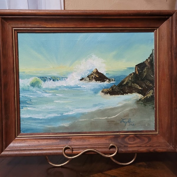 Vintage Oil Painting  "Ocean Scene"  by Lyla  VOPL-1