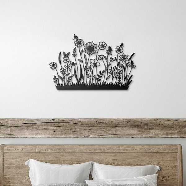 Wildflowers metal wall art| Wildflowers wall art| Metal flowers decor| Metal flowers wall art| Metal spring flower wall decor | Gift for her