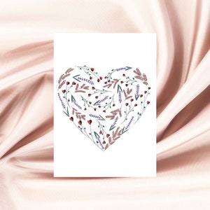 Heart greeting card, without text, with envelope