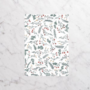 Carte de souhaits tapisserie fleurs, sans texte, avec enveloppe