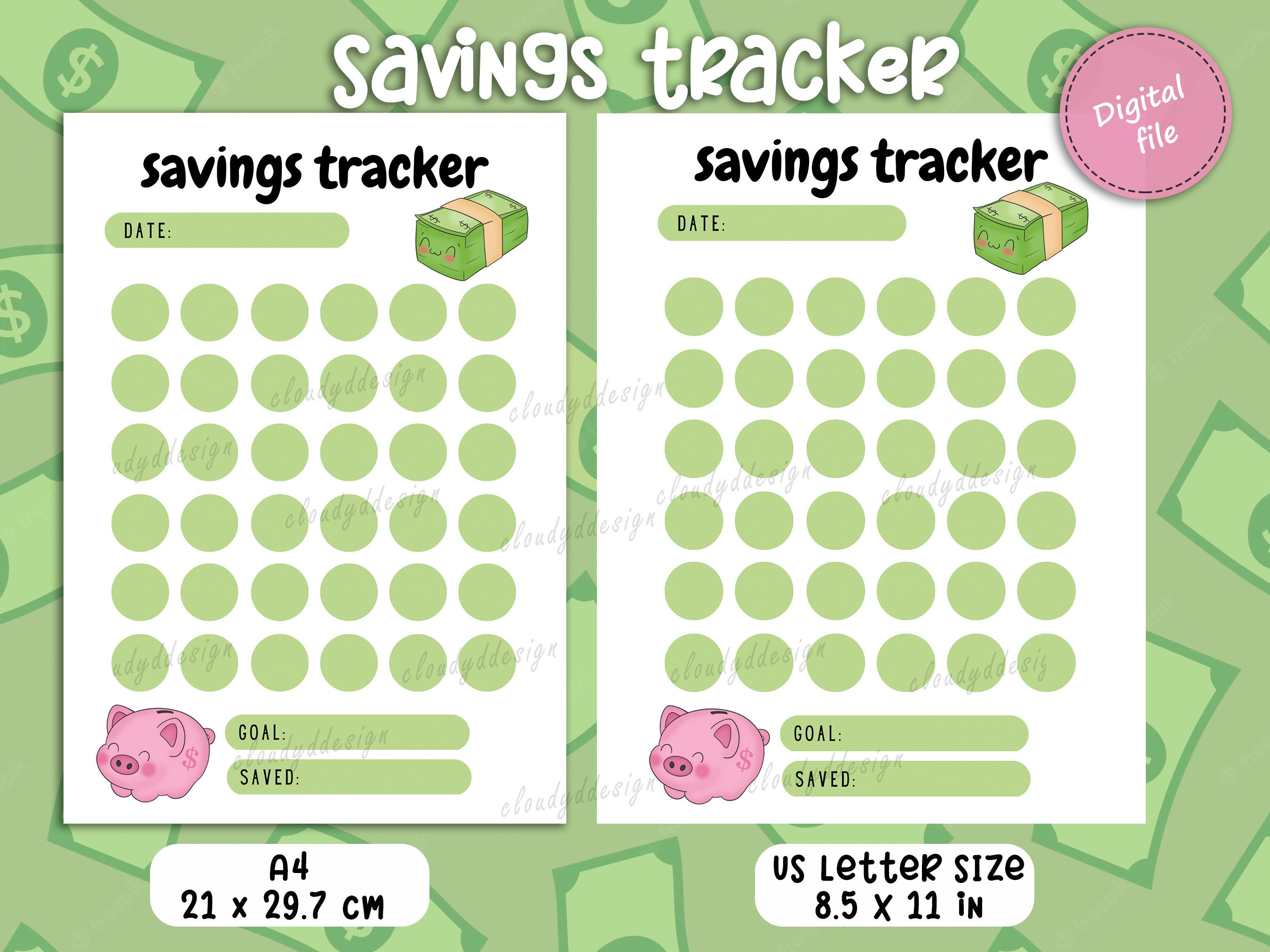 Savings Tracker Printable, Savings Tracker Emergency Fund, Savings ...