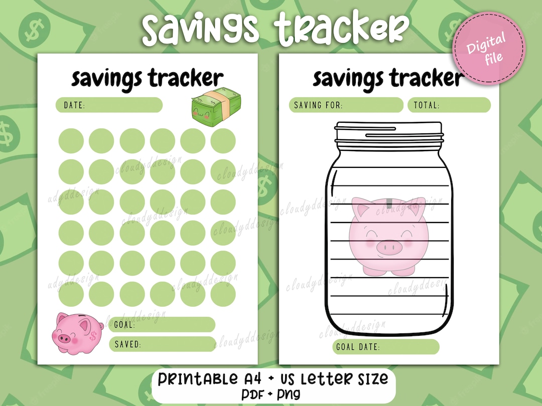Savings Tracker Printable, Savings Tracker Emergency Fund, Savings ...