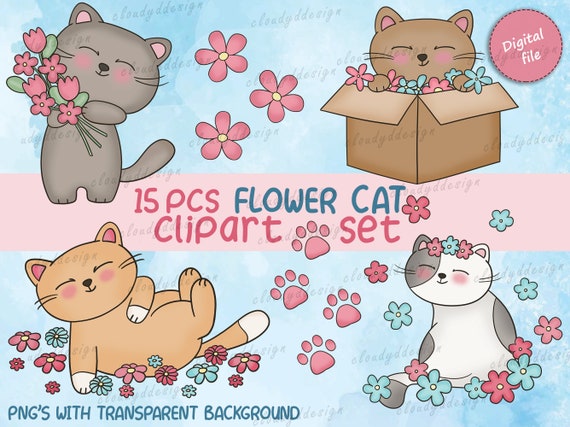 Cats Clipart Cute Cat Clip Art Kawaii Kittens Kitty Icons Pet 