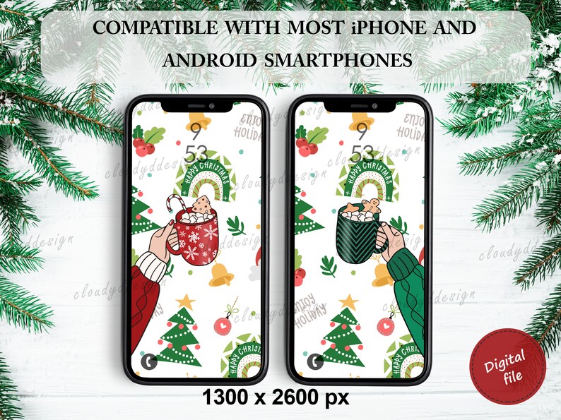 Christmas Wallpaper, Matching Wallpaper for Couples, Friends, Phone