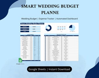 Smart Wedding Budget Tracker Google Sheets | Digital Wedding Planner Spreadsheet | Wedding Expense Calculator | Shared Cost Budget Template