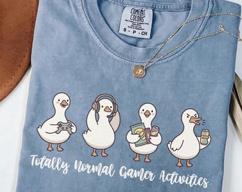 Comfort Colors Totally Normal Gamer Activities Shirt, Funny Gaming Squad Tee, Rage Gamer Top, Video Game Apparel, Nerd Gift
