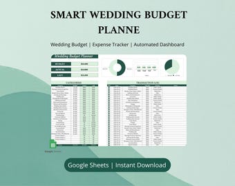 Wedding Budget Planner Google Sheets, Smart Automated Expense Tracker, Digital Financial Spreadsheet, Couple Event Planner