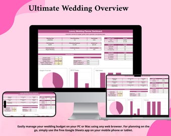 Ultimate Wedding Planner Spreadsheet Excel Digital Wedding Budget Tracker Guest List Seating Chart Checklist Timeline Bride Template