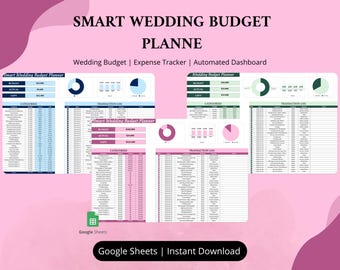 Wedding Budget Tracker Bundle Google Sheets Digital Expense Planner Excel Wedding Finance Dashboard Cost Organizer Spreadsheet Template