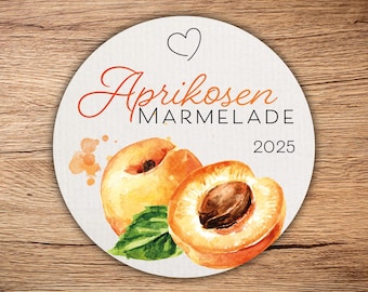 12 high-quality &quot;Apricot Jam&quot; labels, round
