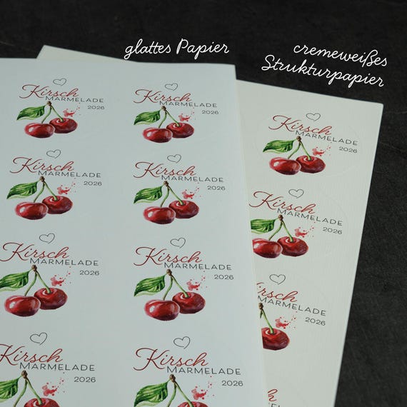 【3点セット】cherry jam label 12 High-quality 
