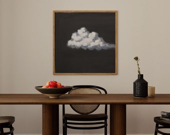 Black Storm Cloud Wall Decor, Scenic Ar, Cottagecore Print,Moody Wall Art, Square Art, Digital Instant Download