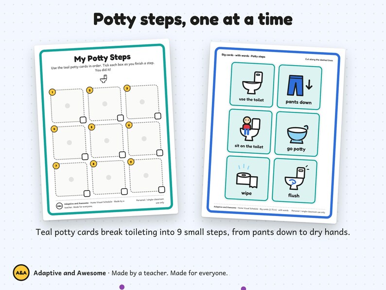 Visual Schedule for Kids, Home Routine Cards, Potty Training, Autism ...