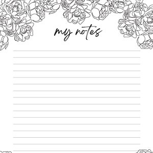 Line Art Notes Page 05 - Etsy
