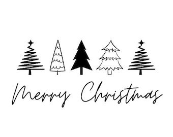 メリークリスマスツリー SVG PNG、Cricut デザイン（デジタルダウンロード）