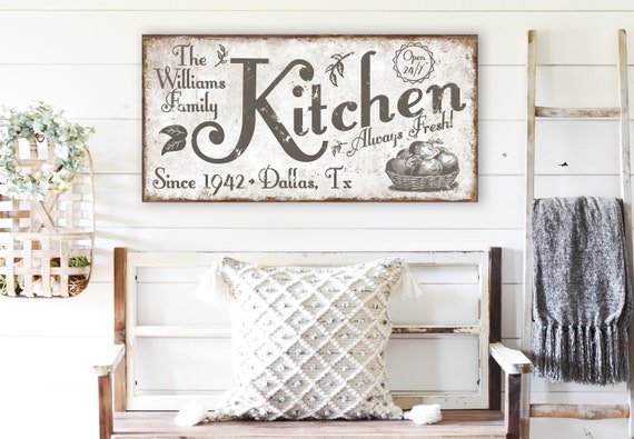 Custom Kitchen Sign, Family Kitchen Sign, Rustic Kitchen Decor