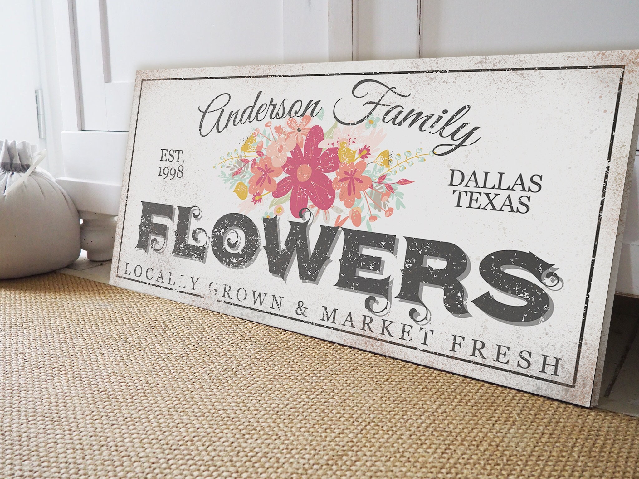 Custom Fresh Flower Market Sign Personalize Flower Farm Signs Etsy