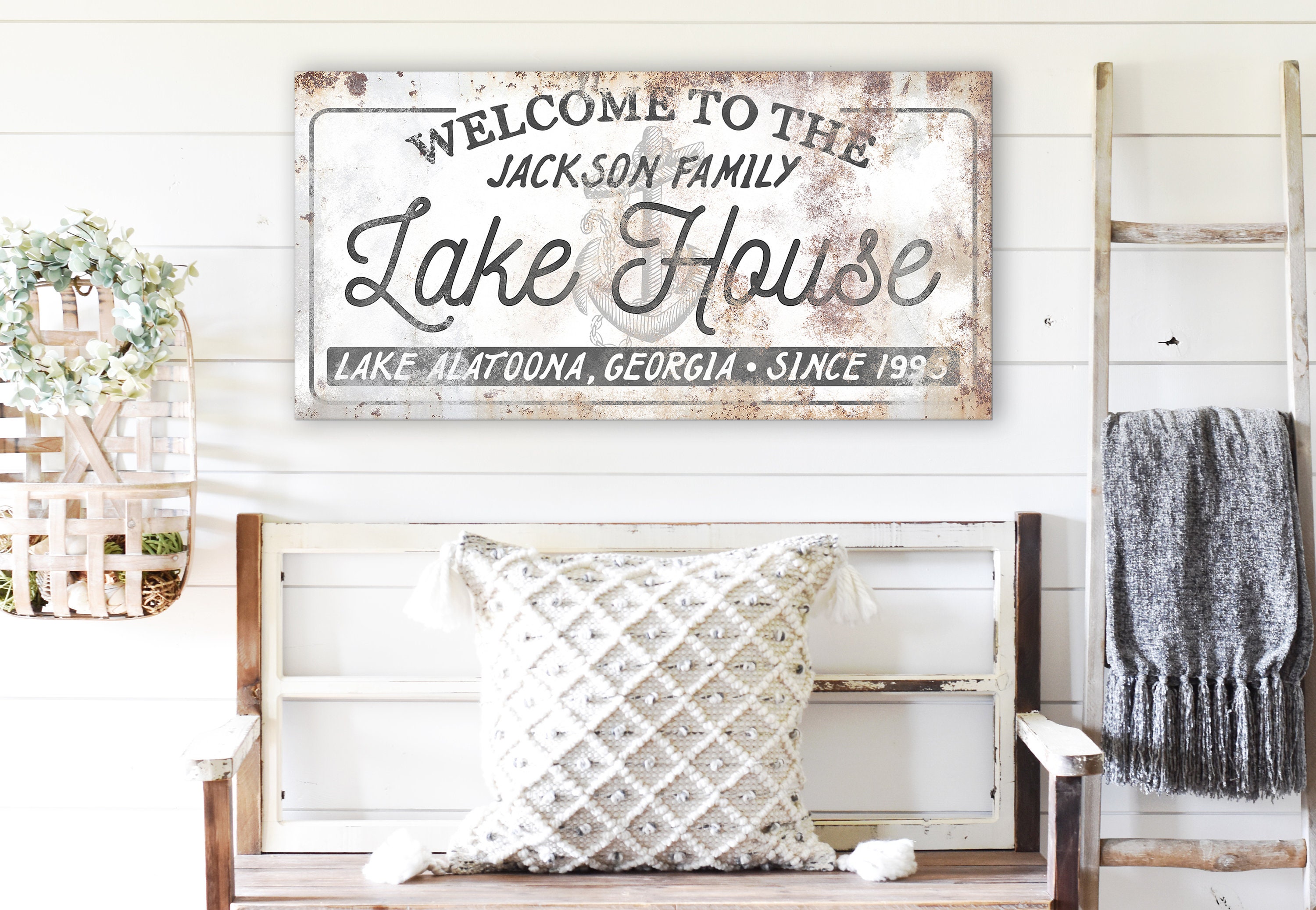 Personalized Family Lake Cabin Sign Vintage Lakehouse Signs Etsy