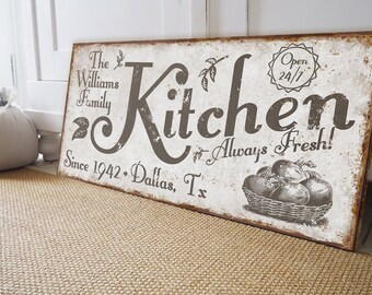 Custom Farmhouse Kitchen Sign: Rustic Personalized Decor