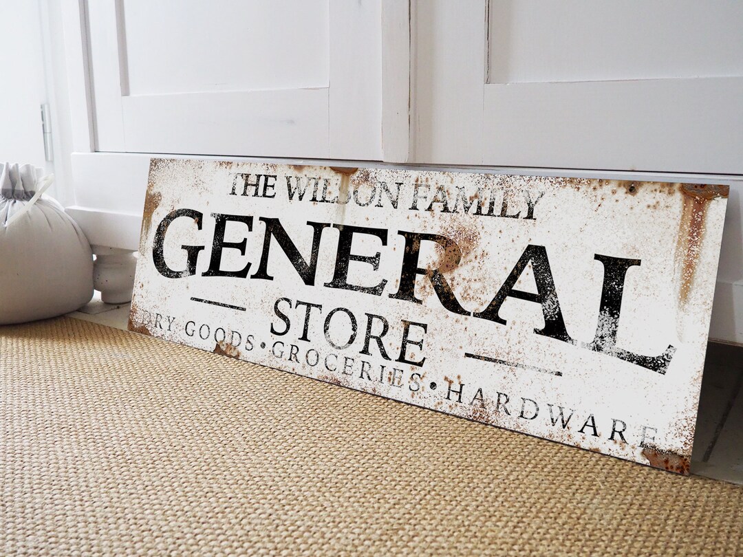Custom General Store Sign Grocery Store Signs Personalized Kitchen Sign