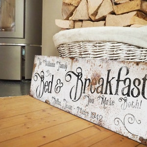 Personalized Rustic Bed and Breakfast Family Name Sign