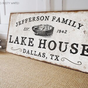 Custom Lake House Sign Personalized Outdoor Indoor Modern Farmhouse Lake Decor Pesonalized Lake Art Vintage Lake Cabin Decor Lake Life Sign