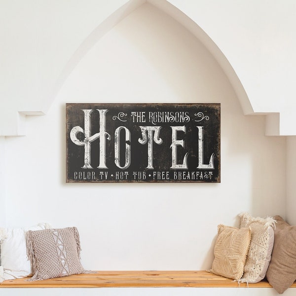 Custom Hotel Sign Vintage Inn Signs French Country Style Hostel Cabin Rental AirBnb Decor Farmhouse Signs Personalized Gifts for Mom Grandma